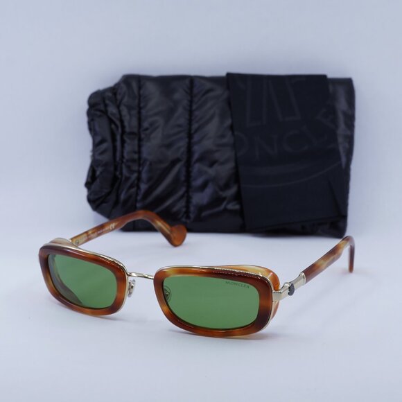 🕶️ New Moncler ML0127 53N Sunglasses - Blonde Havana Frame, Green Lenses - Picture 9 of 9